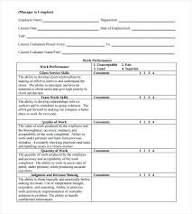 Performance Review Document Template Employee Performance Review