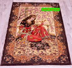 pure silk wall rug handmade pictorial