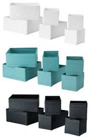 Wir sammeln bis zu 27 anzeigen von hunderten kleinanzeigen portalen für dich! Ikea Skubb Set 6 Draw Organizer Storage Tuch Boxen Set Weiss Grau Hellblau Ebay