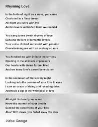 rhyming love poem by valsa george