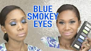 blue smokey eye makeup tutorial and