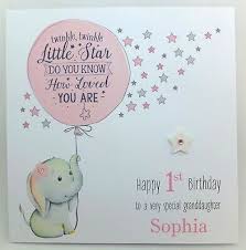personalised handmade card 1st birthday