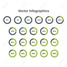 Set Of Pie Chart Infographic Elements 0 5 10 15 20 25