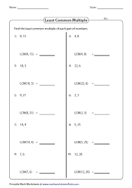 Lowest common multiple (lcm) of numbers is the minimum number of which the the apps, sample questions, videos and worksheets listed below will help you learn gcf and lcm. Find The Least Common Multiple Common Multiples Least Common Multiple Mathematics Worksheets