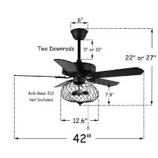 Black Cage Ceiling Fan With Light Kit