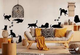 Cats Wall Decals Set Of 10 Life Size