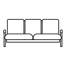 Retro Sofa Icon Outline Ilration
