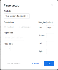 page landscape google docs editors