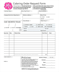 Catering Form Template Catering Template Free Catering Order Form