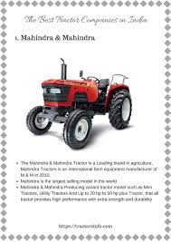 Top 15 Best Tractor Companies Models In India 2019 With