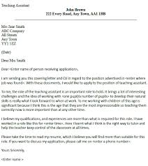 Teacher Assistant Cover Letter Cover Letter For A Teaching Assistant