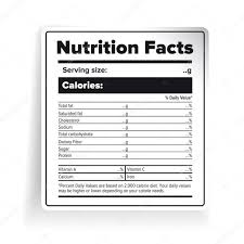 nutrition facts label vector stock