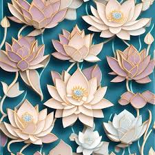 A Paper Art Of A Lotus Flower