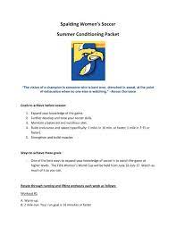 soccer summer conditioning packet