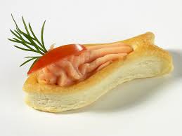 puff pastry filled with salmon mousse