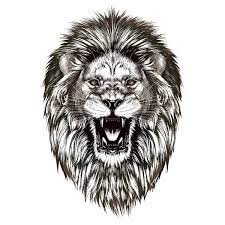 tatouage éphémère tête de lion qui