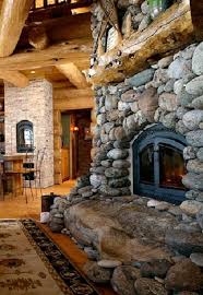 Stunning River Rock Fireplaces