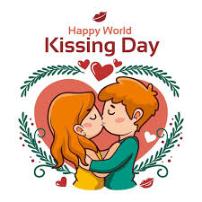cartoon international kissing day