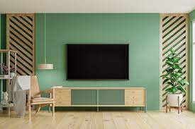 Green Color Wall Background Modern