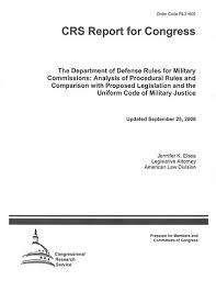 Dod Rules For Military Commissions 2006