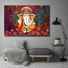 Ganesha With Mantras Canvas Wall Art