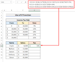 how to calculate income tax in excel