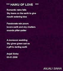 haiku of love poem by anjali sinha