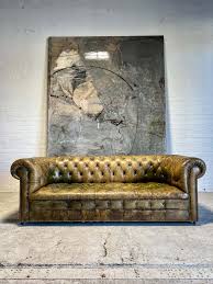 midc vine leather chesterfield sofa