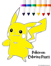 free pokemon coloring pages crafty