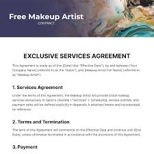 makeup artist contract edit