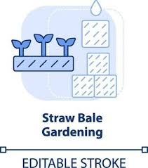 Straw Bale Gardening Light Blue Concept