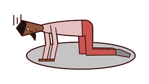 膝をついて絶望する人（女性）のイラスト | フリーイラスト素材 KuKuKeKe（ククケケ）