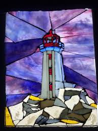 lighthouse stained glass mosaic art