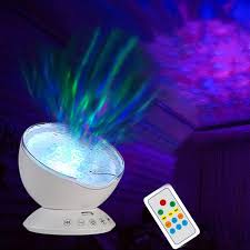 1x Newest Remote Control Ocean Wave Projector Rotating Night Light Mus Universal Suppliers Group