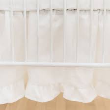 crib dust ruffle washed linen in