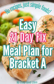 easy 21 day fix meal plan for bracket a