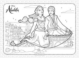 jasmine on magic carpet coloring page