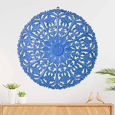 Blue Wood Carving Wall Panel Size
