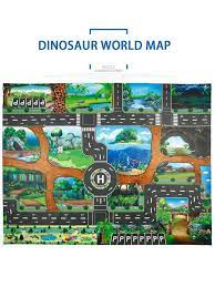 130x100cm dinosaur themed map printed