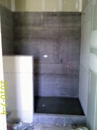 shower threshold and half wall tile