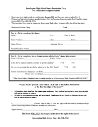 High School Dance Guest Form Fill Online Printable