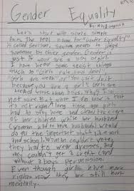  year old girl writes powerful essay on gender equality x 8 year old girl writes powerful essay on gender equality girls are