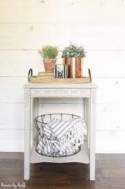 side table makeover using chalky finish