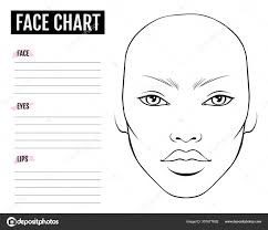 face chart blank makeup artist vector