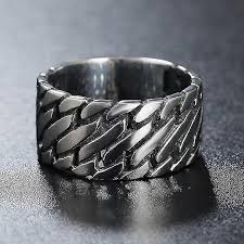 punk biker jewelry wide ring chain