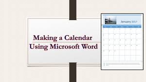 Making A Calendar Using Microsoft Word 2016