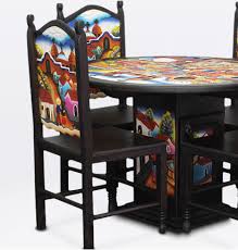 hand carved painted mexican furniture