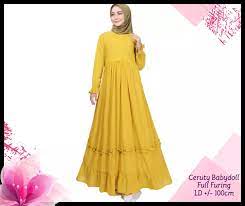 Warna jilbab yang cocok untuk gamis warna army, jilbab yang cocok dipadukan dengan gamis warna. Gamis Ceruty Cerruty Babydoll Premium Polos Terbaru Warna Hitam Hijau Coklat Kuning Lemon Full Furing Lazada Indonesia