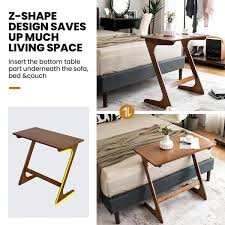 Z Shaped Bamboo Sofa Side Table