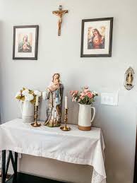 catholic home altar set up joyfully